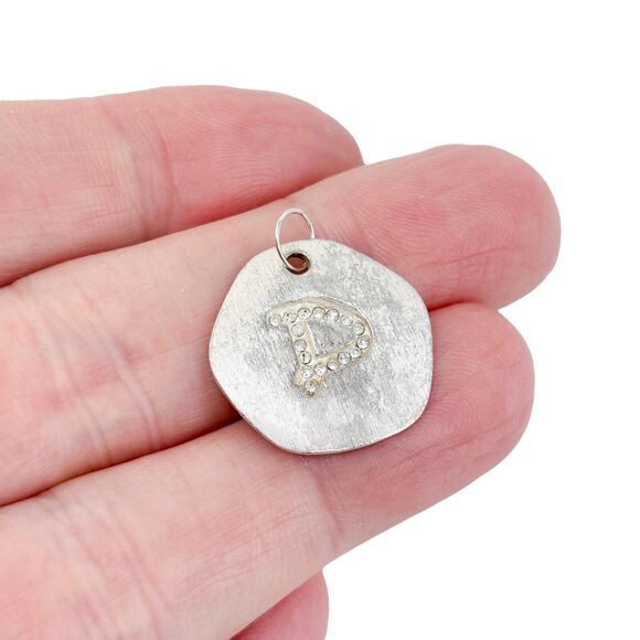 Vintage Sterling Silver 925 Crystal Studded "Delightful" Pendant - Picture 1 of 7